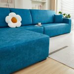 housse de canapé design bleu turquoise