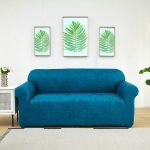 housse de canapé en simili cuir imperméable bleu turquoise