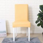 housse de chaise simili cuir jaune imperméable