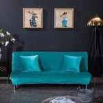 housse de clic clac en velours bleu turquoise