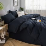 housse de couette avec taies bleu marine