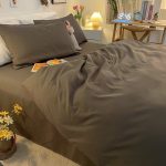 housse de couette design gris foncé