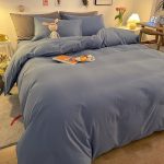 housse de couette douce bleu charrette