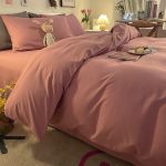 housse de couette douce rose
