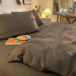 housse de couette durable gris foncé