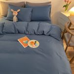 housse de couette élégante Bleu Turquin