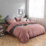 housse de couette élégante rose pêche