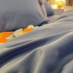 housse de couette en coton bleu charrette