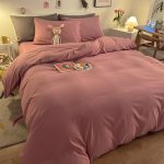 housse de couette en coton rose