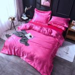 housse de couette en satin rose fushia