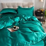 housse de couette en satin vert