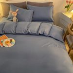 housse de couette haut de gamme bleu charrette