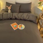 housse de couette haut de gamme gris foncé