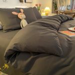 housse de couette premium gris foncé