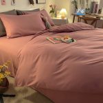 housse de couette rose confortable