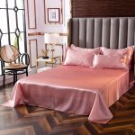housse de couette rose pêche satin