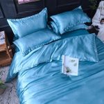 housse de couette satin bleu ciel