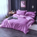housse de couette satin mauve