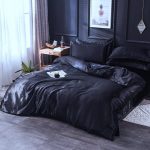 housse de couette satin noir