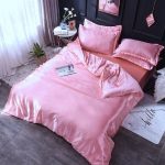 housse de couette satin rose
