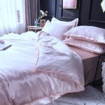housse de couette satin rose clair