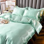 housse de couette satin vert opaline