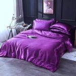 housse de couette satin violet