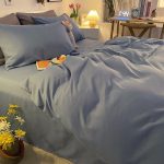 housse de couette style scandinave bleu charrette