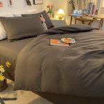 housse de couette unie gris foncé