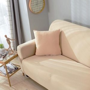 housse de coussin déperlante beige 45x45cm
