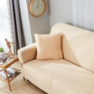 housse de coussin déperlante blanc cassé 45x45cm