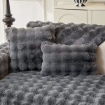 housse de coussin luxe en fausse fourrure molletonnée