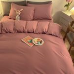 housse de lit rose de qualité