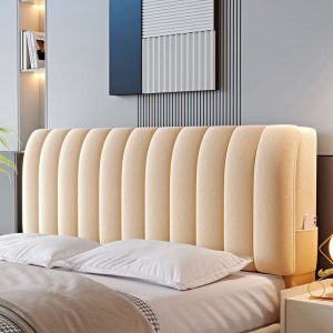 housse de tête de lit élégante beige