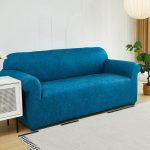 housse en simili cuir bleu turquoise pour canapé