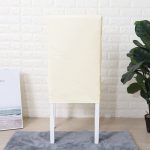 housse extensible chair simili cuir blanc cassé