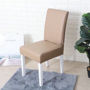 housse extensible de chaise en simili cuir imperméable
