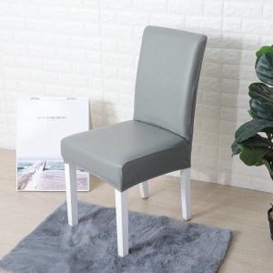 housse extensible de chaise en simili cuir imperméable