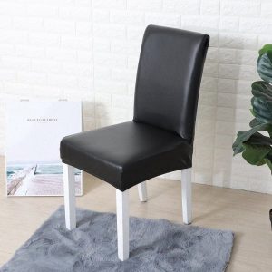 housse extensible de chaise en simili cuir imperméable