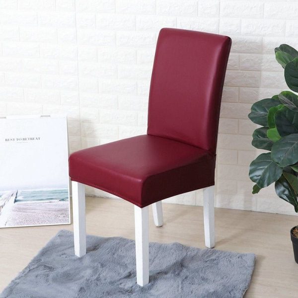 housse extensible de chaise en simili cuir imperméable