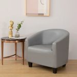 housse gris clair en simili cuir pour fauteuil cabriolet imperméable