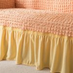 housse jupe pour fauteuil en orange saumon