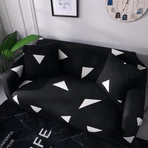 housses de coussin extensibles noir et blanc
