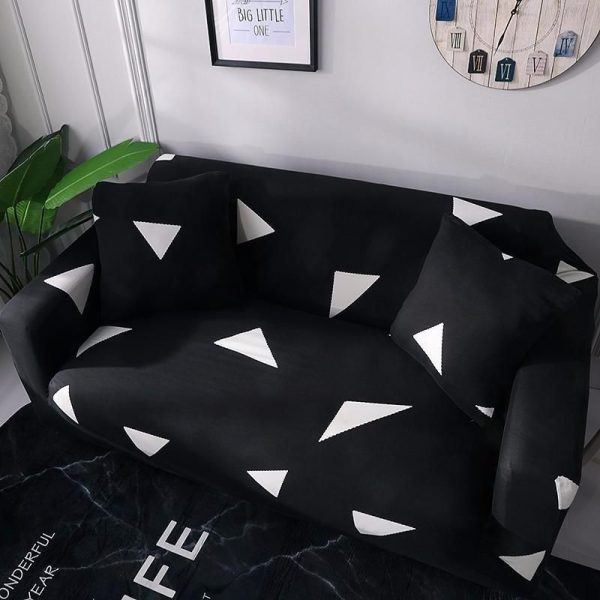 housses de coussin extensibles noir et blanc