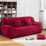 housses extensibles de fauteuil en velours Bordeaux