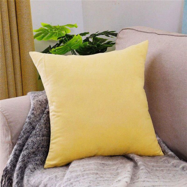 jaune - 2 pièces - housses de coussin extensibles 45x45cm