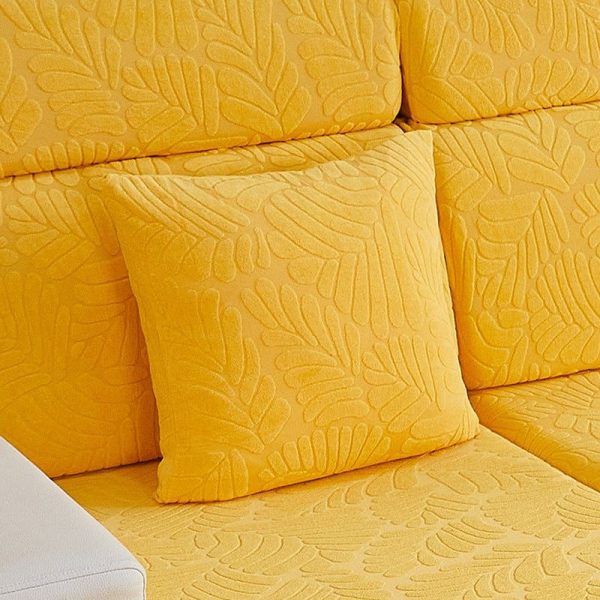 jaune motif palmier - 1 pièce - housses de coussin 45x45cm