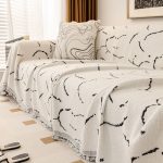 jeté de canapé doux écru