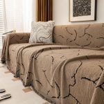 jeté de canapé doux tissé camel