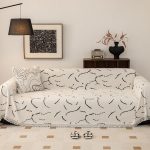 jeté de canapé écru tissé